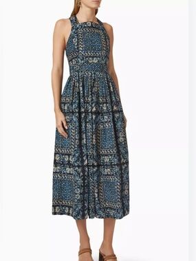 Ulla Johnson kerani  cutout back midi fit&flare dress azure Sz 6